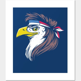 Bald Eagle with Mullet // Funny America Freedom 4th of July Posters and Art